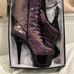Metallic Purple Pleaser Platforms 