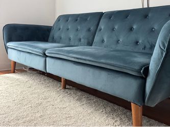 Blue Memory Foam Spring couch sofa bed