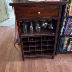 Wine liquor Bar With Glasses And Wine Rack