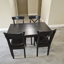 Black Dining Table Set – 4 Chairs (Secondhand)