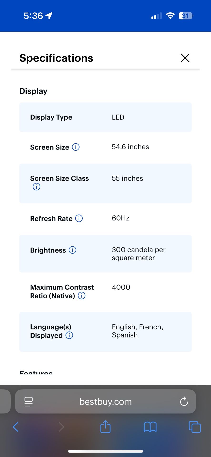 55” Toshiba Tv *not A Smart Tv*