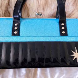 Lux de Ville Villain Blue Sparkle Atomic Star Handbag – Rockabilly Retro