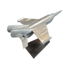 Vintage Machined Aluminum F-15 Eagle Fighter Jet Desk Model - 15” Long