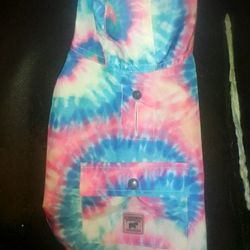 Canada Pooch athletics small doggie tye dye poncho 