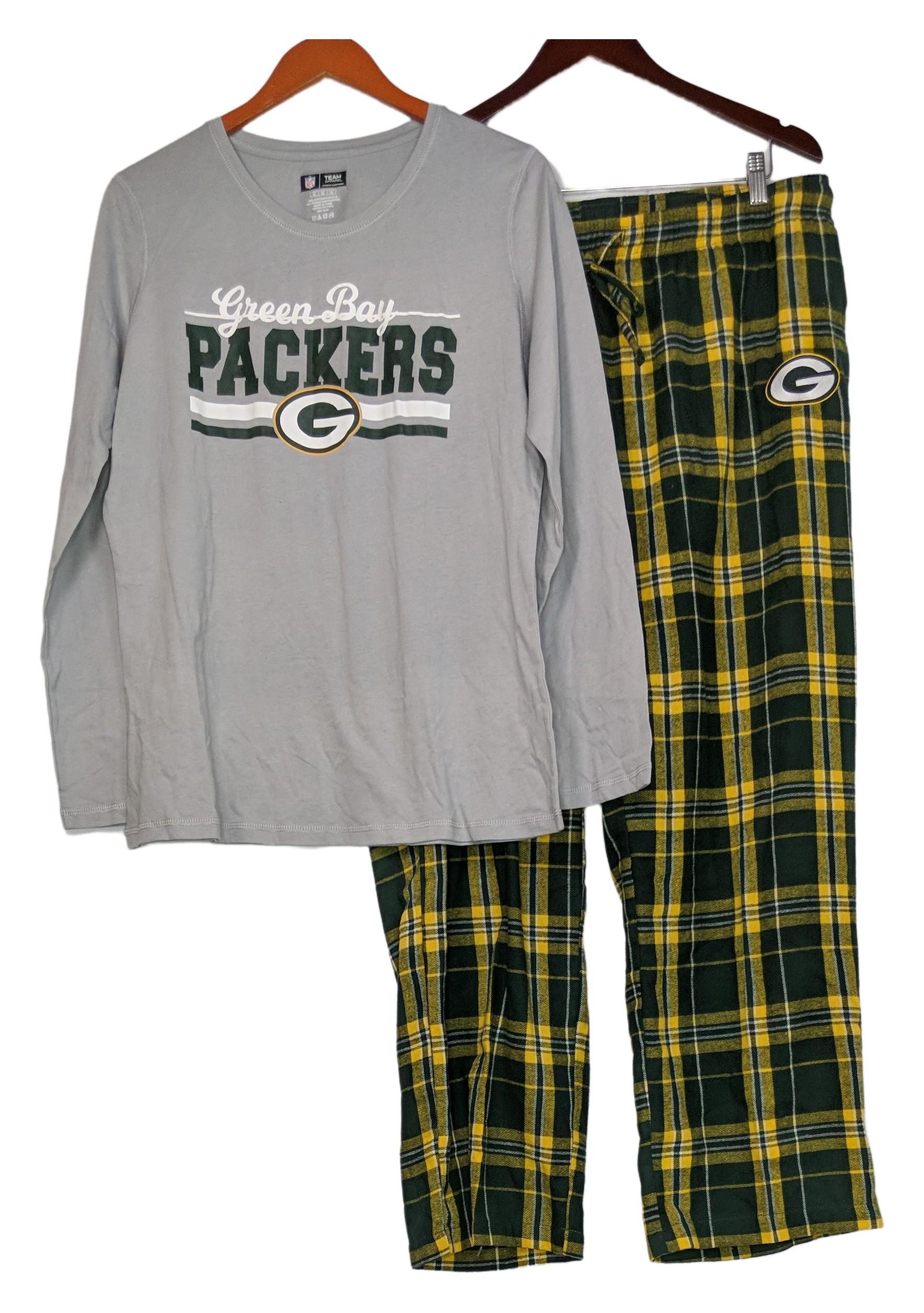 NFL Women's Pajama Set Sz XL Long Sleeve Top Flannel Pants Gray A387687