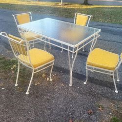 Vintage glass table and chairs