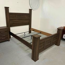 Juararo Poster Bedroom Furniture Set 🌟 Queen Size Bed, King Size Bed, Mattress, Chest, Mirror, Nightstand ⭐$39 Down Payment with Financing ⭐ 90 Days 