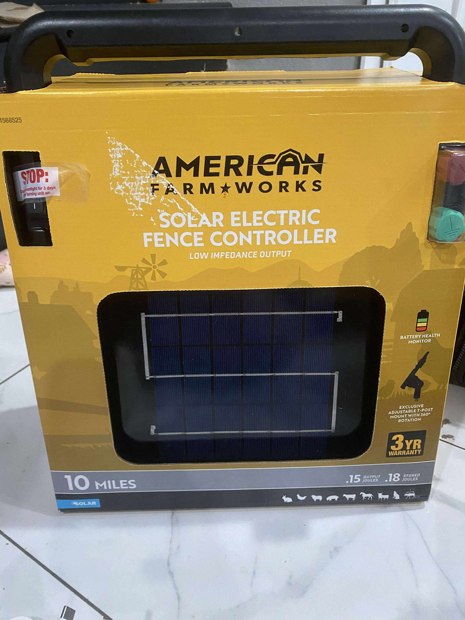 American Farm Works Solar Electric Fence Controller 10 Miles 1 Year TSC Warranty