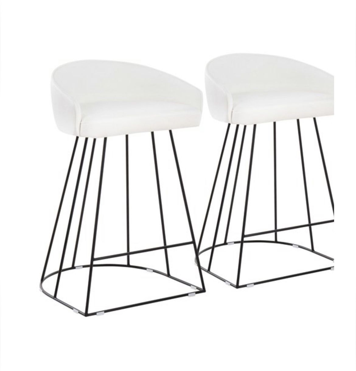 White Bar Stools - Canary Upholstered Counter Stool - Set of 2