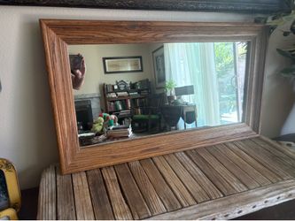 Vintage wood oak mirror