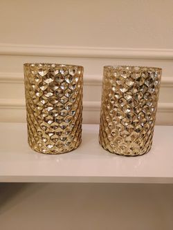 Beautiful Gold Glass Hurricane Lamps