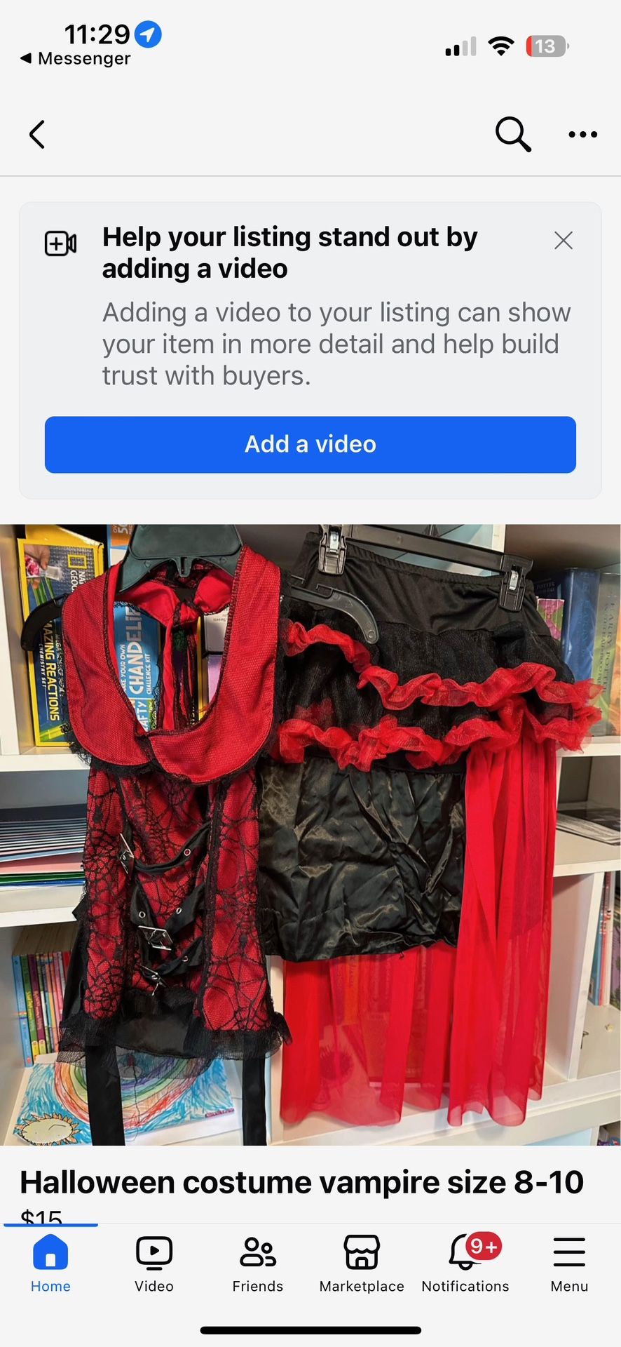 Halloween Costume Vampire Size 8-10