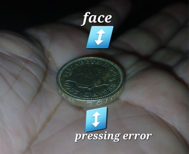coin pressing error upside down rim Queen Elizabeth II