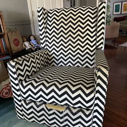 Black And White Chevron Rocking Recliner  