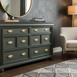 Moody Olive Green Elegant Double Dresser