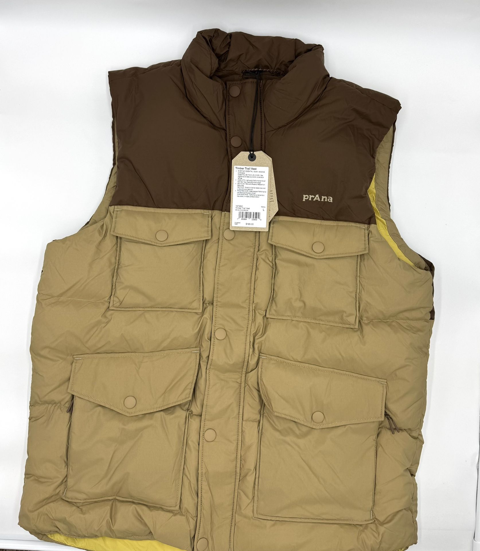 PrAna Timber Trail Puffer Vest Sz L NWT