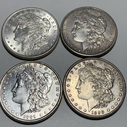 Lot Of 4 Morgan Silver Dollars 
