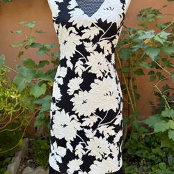 Black White Elegant Cocktail Formal Dress Size 6