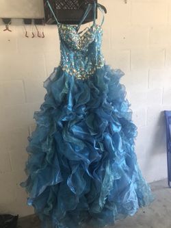 Gorgeous light blue sweet sixteen dress