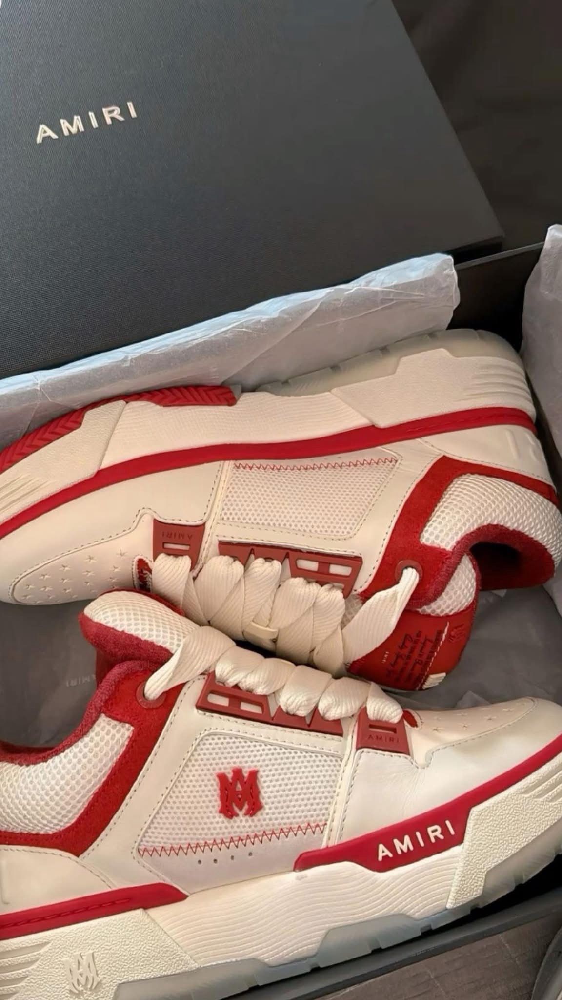 White and red Amiri MA-1 Sneakers