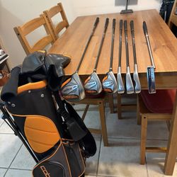 LEFT HANDED COBRA KING JUNIOR GOLF SET W/STAND GOLF BAG (7 CLUBS)KIDS 54”-60” TALL