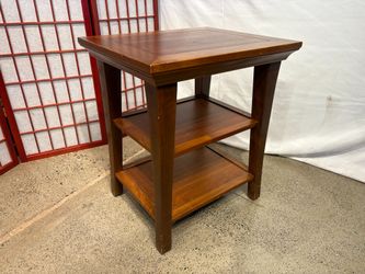 3-Tier Rectangular Solid Wood End Table (Set of 2)