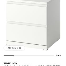 Never opened in box ikea white nightstand