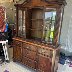 Old China Cabinet Glass Shelf’s And Lights 