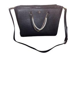 Tory Burch Black Saffiano Leather Tote Satchel Bag Purse