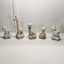 5 Precious Moments Baby Animal Birthday Train Charming Nursery Décor