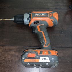 Rigid Drill With 18v Li Ion Battery 