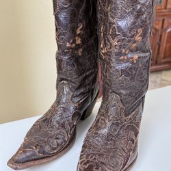 Corral Women’s Lizard Inlay Brown Cowgirl Cowboy Western Boots Sz 6.5