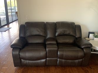 100% Genuine Leather Couch - Loveseat Recliner