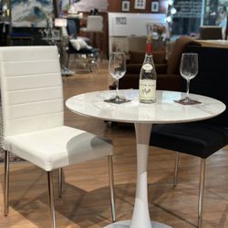 30” Hi-Gloss Table/ White Round Table