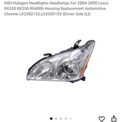 HID+Halogen Headlights Headlamps For 2004-2009 Lexus RX330 RX350 RX400h Housing Replacement Automotive Chrome LX,LX (Driver Side (L))
