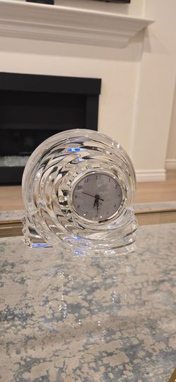 Brand New Lenox Crystal Snail Shape Desk/Mantle Clock