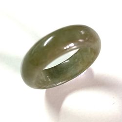 80001 Burma Myanmar jadeite Yellow Green Natural A Jade Ring Size 4