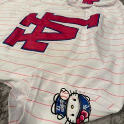 Hello Kitty Los Angeles Dodgers Baseball Jerseys/Large/XXL 