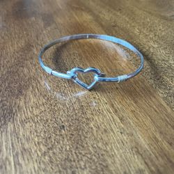 Two Tone Heart Bangle