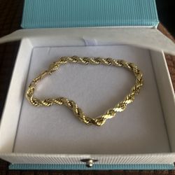 Real 14k Gold Diamond Cut Rope Chain 