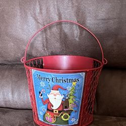  Small Christmas  Design Metal Bucket 