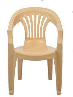 Beige stackle plastic chairs