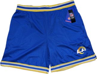 Los Angeles Rams Ultra Game Blue Shorts Mens XL & 2XL New Embroidered Logo