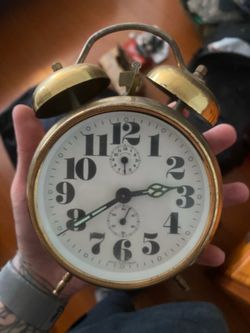 Vintage Jerger Brass Twin-Bell Mechanical Alarm Clock – Made in Germany