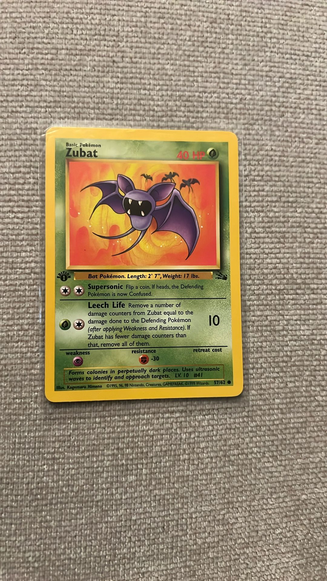Pokemon Zubat 1st Edition