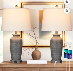 24" Retro Resin Table Lamp Set of 2