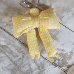 Puff Bow Keychain Backpack Purse Charm