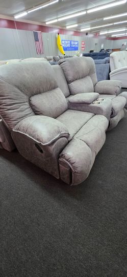 Charcoal Gray Manual Reclining Love Seat
