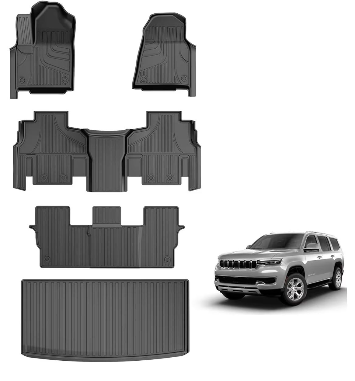 AOMSAZTO Floor Mats & Cargo Liner - 2022 2023 2024 2025 Jeep Wagoneer