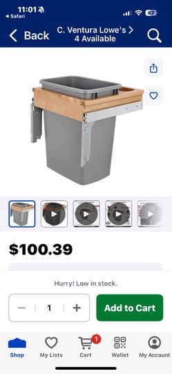 Rev A Shelf Garbage Can Holder For 15” Cabinet